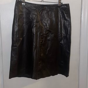 Ladies black leather skirt